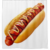 滑りやすいジョーのホットドッグは柔らかいパン鮮やかの音を鳴らした シャワーカーテン (正面)