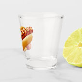 滑りやすいジョーのホットドッグは柔らかいパン鮮やかの音を鳴らした ショットグラス (右)