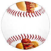 滑りやすいジョーのホットドッグは柔らかいパン鮮やかの音を鳴らした ソフトボール (裏面)