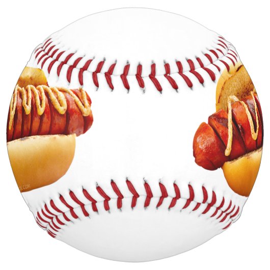 滑りやすいジョーのホットドッグは柔らかいパン鮮やかの音を鳴らした ソフトボール (正面)