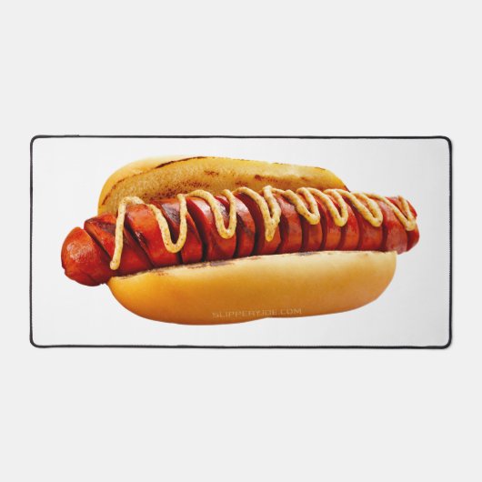 滑りやすいジョーのホットドッグは柔らかいパン鮮やかの音を鳴らした デスクマット (正面)