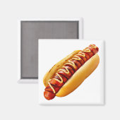 滑りやすいジョーのホットドッグは柔らかいパン鮮やかの音を鳴らした マグネット (正面/裏面)