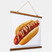滑りやすいジョーのホットドッグは柔らかいパン鮮やかの音を鳴らした 吊り下げ型タペストリー (傾斜あり)