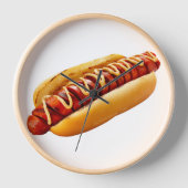 滑りやすいジョーのホットドッグは柔らかいパン鮮やかの音を鳴らした 壁時計 (正面)