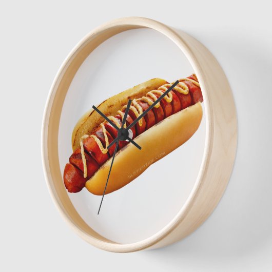 滑りやすいジョーのホットドッグは柔らかいパン鮮やかの音を鳴らした 壁時計 (傾斜)
