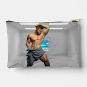 滑りやすいジョーのマンタオル白レンガの壁のバーを壊した アクセサリーポーチ (裏面)