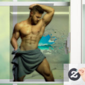 滑りやすいジョーのマンタオル白レンガの壁のバーを壊した ウィンドウサイン (ホーム)