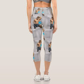 滑りやすいジョーのマンタオル白レンガの壁のバーを壊した カプリレギンス (裏面)