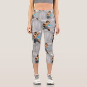 滑りやすいジョーのマンタオル白レンガの壁のバーを壊した カプリレギンス (正面)