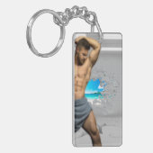 滑りやすいジョーのマンタオル白レンガの壁のバーを壊した キーホルダー (正面左)