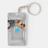 滑りやすいジョーのマンタオル白レンガの壁のバーを壊した キーホルダー (裏面)