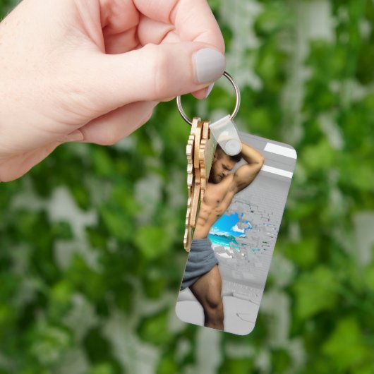 滑りやすいジョーのマンタオル白レンガの壁のバーを壊した キーホルダー (手)