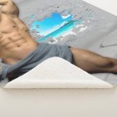 滑りやすいジョーのマンタオル白レンガの壁のバーを壊した シェルパブランケット (3/4)