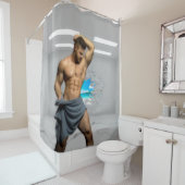 滑りやすいジョーのマンタオル白レンガの壁のバーを壊した シャワーカーテン (インサイチュ)