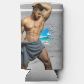 滑りやすいジョーのマンタオル白レンガの壁のバーを壊した スリム缶クーラー (裏面)