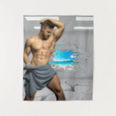 滑りやすいジョーのマンタオル白レンガの壁のバーを壊した タペストリー (正面)