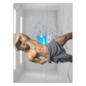 滑りやすいジョーのマンタオル白レンガの壁のバーを壊した テーブルクロス (正面)