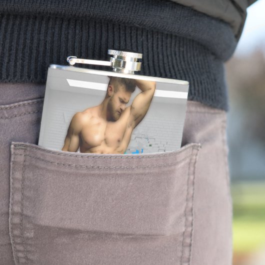 滑りやすいジョーのマンタオル白レンガの壁のバーを壊した フラスク (インサイチュ)