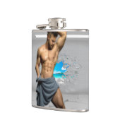 滑りやすいジョーのマンタオル白レンガの壁のバーを壊した フラスク (左)