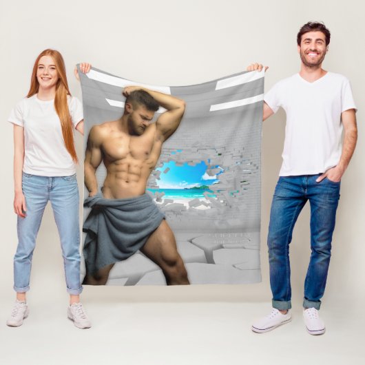 滑りやすいジョーのマンタオル白レンガの壁のバーを壊した フリースブランケット (インサイチュ)