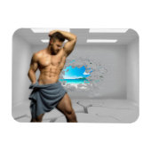 滑りやすいジョーのマンタオル白レンガの壁のバーを壊した マグネット (横)