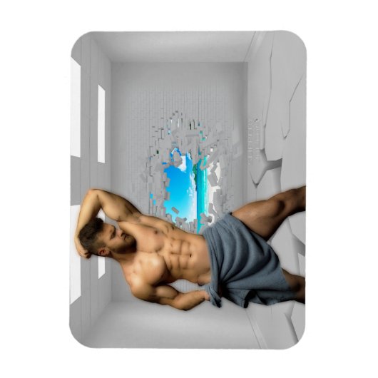 滑りやすいジョーのマンタオル白レンガの壁のバーを壊した マグネット (縦)