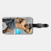 滑りやすいジョーのマンタオル白レンガの壁のバーを壊した ラゲッジタグ (裏面横)