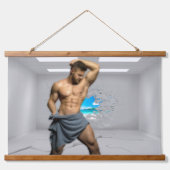 滑りやすいジョーのマンタオル白レンガの壁のバーを壊した 吊り下げ型タペストリー (正面)