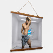 滑りやすいジョーのマンタオル白レンガの壁のバーを壊した 吊り下げ型タペストリー (傾斜あり)