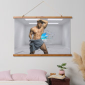 滑りやすいジョーのマンタオル白レンガの壁のバーを壊した 吊り下げ型タペストリー (寝室)