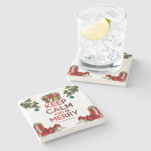 滑りやすいジョーのメリークリスマスツリー芸術的の名前 ストーンコースター (横)