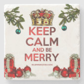 滑りやすいジョーのメリークリスマスツリー芸術的の名前 ストーンコースター (正面)