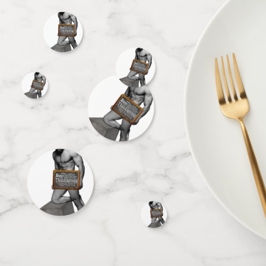 滑りやすいジョーの感謝祭の伝統の筋肉質な男性 コンフェッティ (グループ)