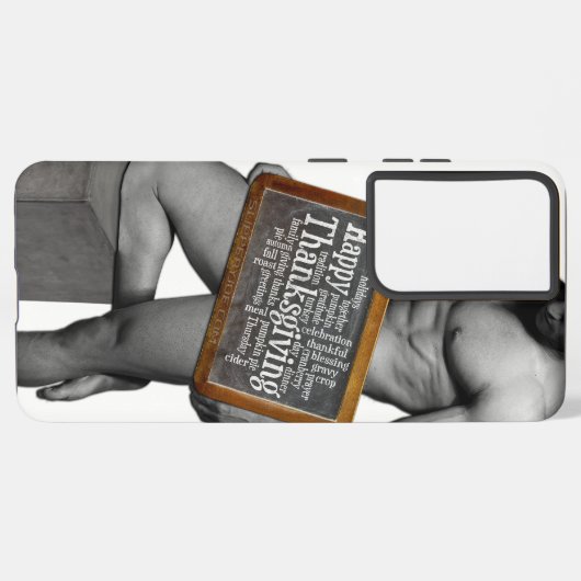 滑りやすいジョーの感謝祭の伝統の筋肉質な男性 SAMSUNG GALAXYケース (裏面横)