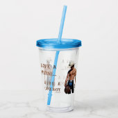 滑りやすいジョーの救馬に乗るわらカウボーイハムス アクリルタンブラー (裏面)