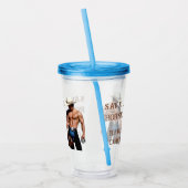 滑りやすいジョーの救馬に乗るわらカウボーイハムス アクリルタンブラー (左)