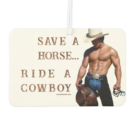 滑りやすいジョーの救馬に乗るわらカウボーイハムス カーエアーフレッシュナー (裏面)