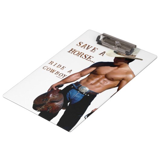 滑りやすいジョーの救馬に乗るわらカウボーイハムス クリップボード (アングル)