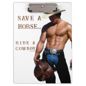 滑りやすいジョーの救馬に乗るわらカウボーイハムス クリップボード (正面)