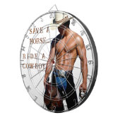 滑りやすいジョーの救馬に乗るわらカウボーイハムス ダーツボード (正面右)