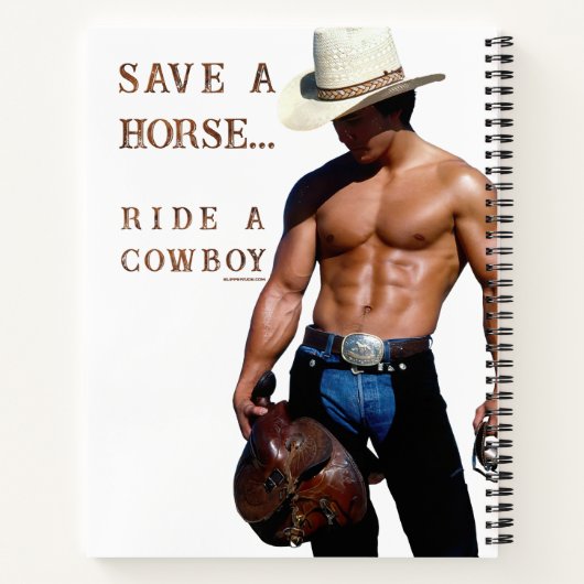 滑りやすいジョーの救馬に乗るわらカウボーイハムス ノートブック (裏面)