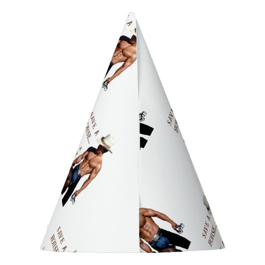 滑りやすいジョーの救馬に乗るわらカウボーイハムス パーティーハット (裏面)