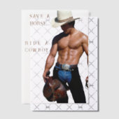 滑りやすいジョーの救馬に乗るわらカウボーイハムス ベラム紙招待状 (オフセット (招待状))