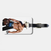 滑りやすいジョーの救馬に乗るわらカウボーイハムス ラゲッジタグ (裏面横)