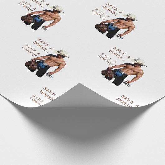 滑りやすいジョーの救馬に乗るわらカウボーイハムス ラッピングペーパー (角)