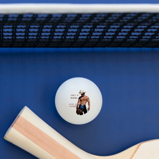 滑りやすいジョーの救馬に乗るわらカウボーイハムス 卓球ボール (テーブル)