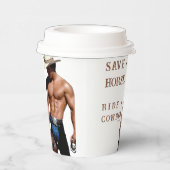 滑りやすいジョーの救馬に乗るわらカウボーイハムス 紙コップ (右)