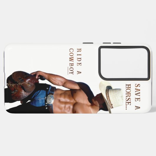 滑りやすいジョーの救馬に乗るわらカウボーイハムス SAMSUNG GALAXYケース (左側面)