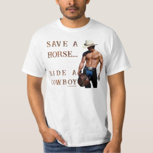 滑りやすいジョーの救馬に乗るわらカウボーイハムス Tシャツ