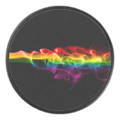 滑りやすいジョーの煙は鮮やかな虹色祝だ アイスホッケーパック (正面)